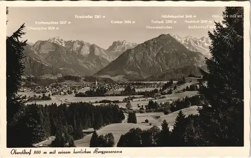 Ansichtskarte Oberstdorf (Allgäu) Panorama mit herrlichen Bergpanorama 1955