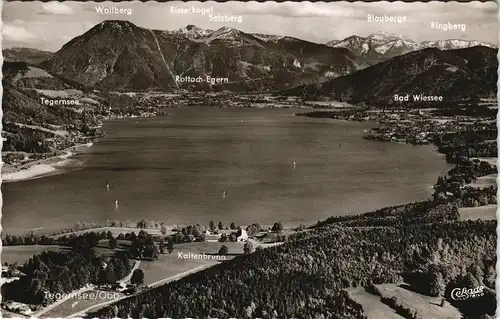 Ansichtskarte Bad Wiessee Luftaufnahme mit umliegenden Orten u. Bergen 1962