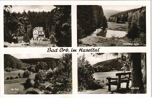 Ansichtskarte Bad Orb Mehrbild-AK Partie im Haseltal 1950
