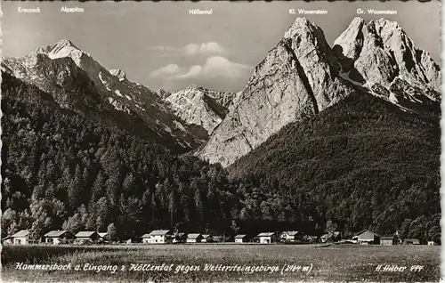 Ansichtskarte Hammersbach-Grainau Umlandansicht mit Wetterstein-Gebirge 1955