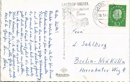 Ansichtskarte Castrop-Rauxel Schloss Bladenhorst 1960