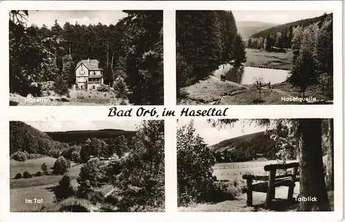 Ansichtskarte Bad Orb Mehrbild-AK Partie im Haseltal 1950 #
