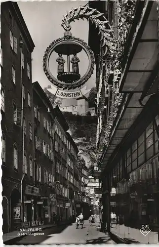 Ansichtskarte Salzburg Getreidegasse Partie am Geschäft L. Ornstein 1971 #