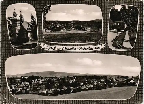 Ansichtskarte Clausthal-Zellerfeld Mehrbildkarte mit 4 Ortsansichten 1963