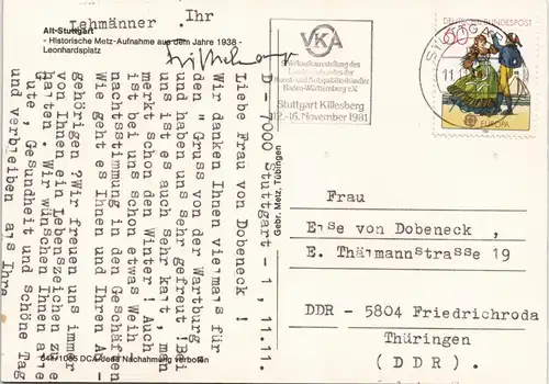 Stuttgart Panorama-Ansicht Leonhardsplatz Alt-S. (anno 1938) 1980