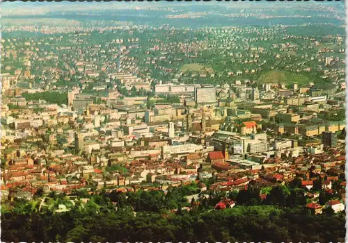 Stuttgart Panorama-Ansicht vom Fernsehturm, Stadt Totalansicht 1969