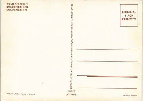 Köln Mehrbild-AK Sehenswürdigkeit u. Stadtteilansichten 1970 Silber-Effekt