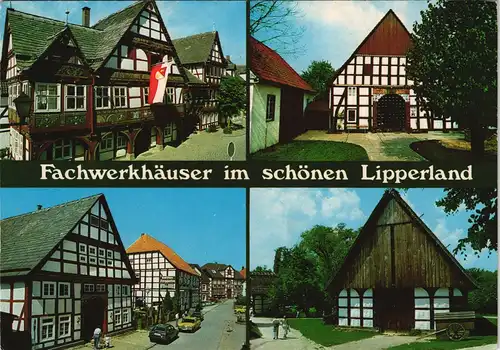 .Nordrhein-Westfalen Mehrbildkarte Fachwerkhäuser im schönen Lipperland 1970