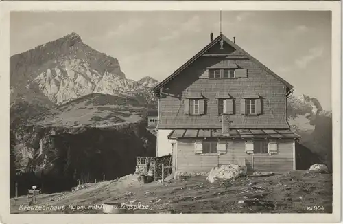 Ansichtskarte Garmisch-Partenkirchen Kreuzeckhaus, Fotokarte 1929