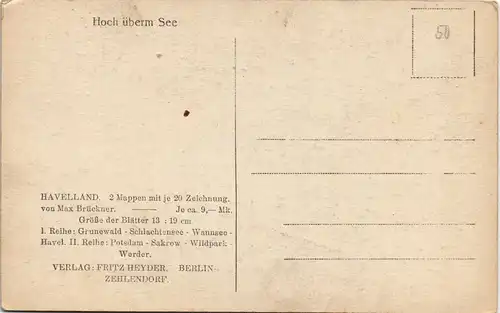 Ansichtskarte Berlin Künstlerkarte Seepartie 1918