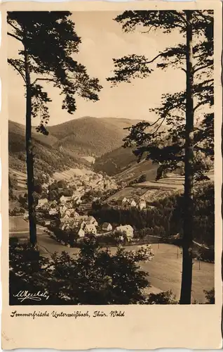 Ansichtskarte Unterweißbach Blick auf dei Stadt - Thüringer Wald 1937