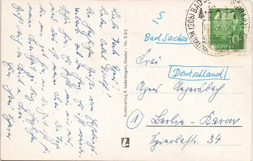 Ansichtskarte Bad Sachsa Blick vom Knickberg 1954