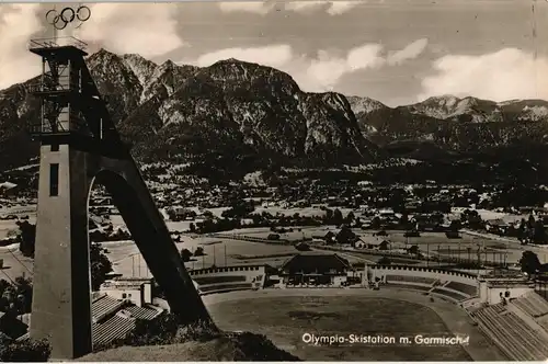 Ansichtskarte Garmisch-Partenkirchen Olympia Skistation und Sprungschanze 1959