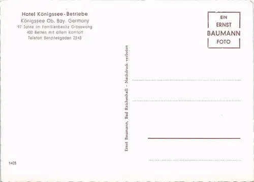 Königssee-Schönau am Königssee Hotel Königssee Betriebe - MB 1965