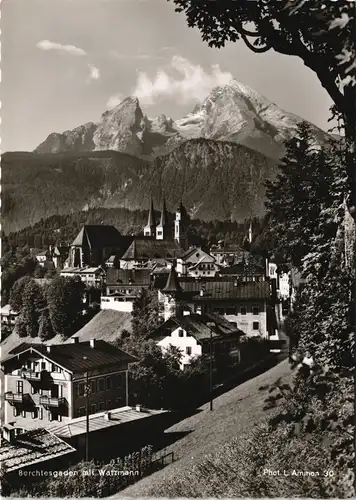 Ansichtskarte Berchtesgaden Stadt mit Watzmann 1961