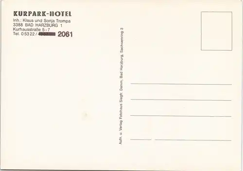 Bad Harzburg KURPARK-HOTEL Inh.: Klaus und Sonja Trompa Kurhausstraße 1990