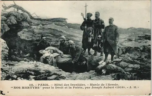 CPA Paris Hôtel des Invalides "Nos Martyrs" Soldaten 1919