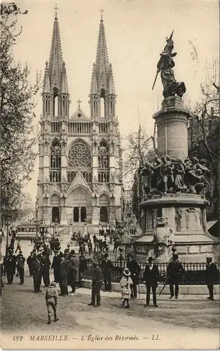 CPA Marseille L'Eglise des Réformés. - belebt 1912