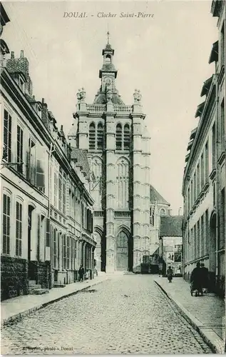 CPA Douai Dowaai Clocher Saint-Pierre, Straße 1913