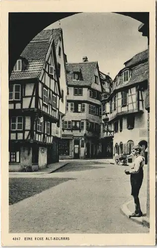 CPA Kolmar Colmar Junge an der Straßenecke - Altstadt 1926
