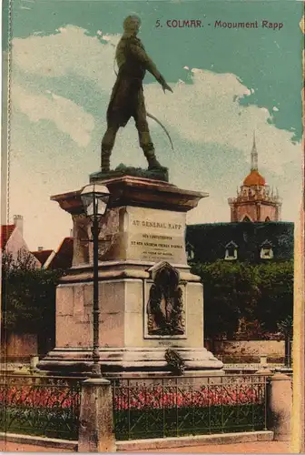 CPA Kolmar Colmar Monument Rapp 1922