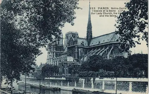 CPA Paris Seine, Boote, Notre Dame 1919
