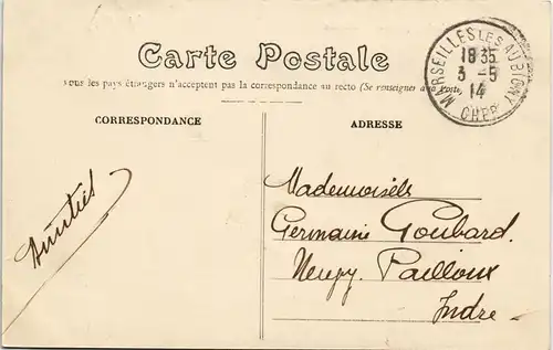 CPA Aubigny-les-Pothées L'Ecluse/Schleuse - Boot 1914