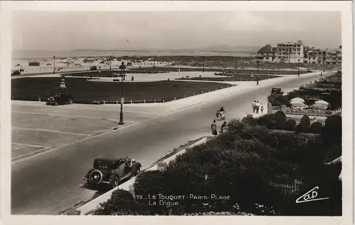 CPA Le Touquet-Paris-Plage La Digue, Straße - Auto 1930