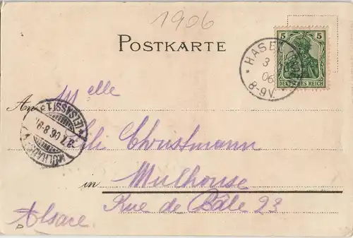 Ansichtskarte Litho AK Hasel (Baden) Erdmannshöhle, Gasthaus - 3 Bild 1905