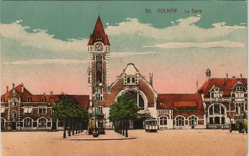 CPA Kolmar Colmar La Gare/Bahnhof, Kiosk 1919