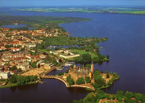 Ansichtskarte Schwerin Luftbild - Schweriner Schloss 2001