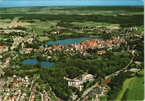 Ansichtskarte Bad Waldsee Luftaufnahme, Moorheilbad vom Flugzeug aus 1991