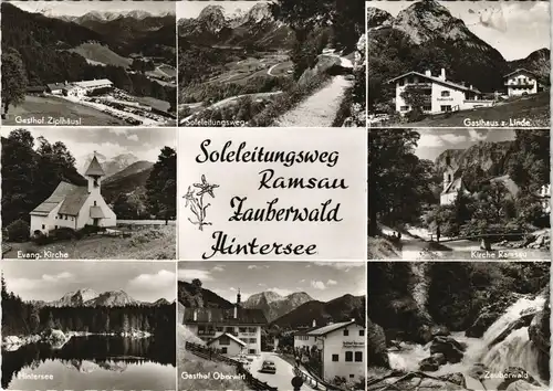 Ramsau Berchtesgaden Mehrbild Umlandansichten Zauberwald Soleleitungsweg 1966