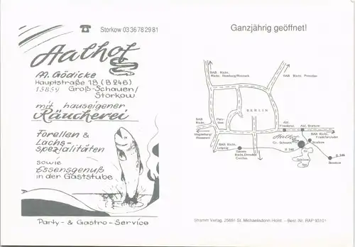 Groß Schauen-Storkow (Mark) Sowje Reklame MB: Aalhof Gödicke Hauptstrasse 1980