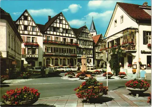 Ansichtskarte Bad Orb Marktplatz Markt Fachwerkhäuser 1975
