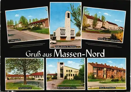 Ansichtskarte Massen-Unna Hellwegschule, Wohnblocks, Landenstraße 1987/1990