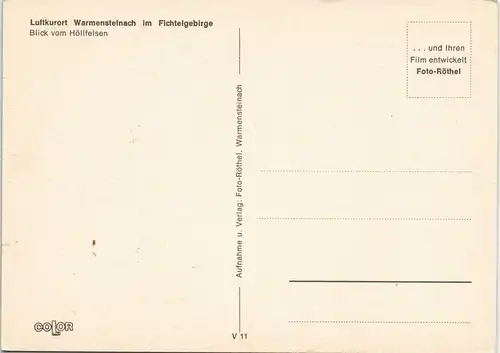Ansichtskarte Warmensteinach Blick vom Höllfelsen Panorama-Ansicht 1970