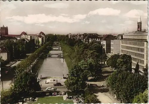 Ansichtskarte Düsseldorf Königsallee, VW Käfer - colorierte Fotokarte 1965