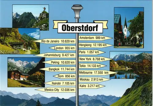 Ansichtskarte Oberstdorf (Allgäu) Stadtansichten Wegweiser in die Welt 1993