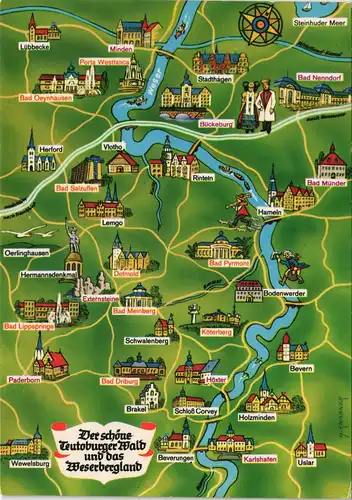 Ansichtskarte .Nordrhein-Westfalen Teutoburger Wald, Weserbergland 1979