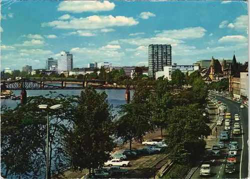 Ansichtskarte Frankfurt am Main Mainufer mit Hotel Continental 1962