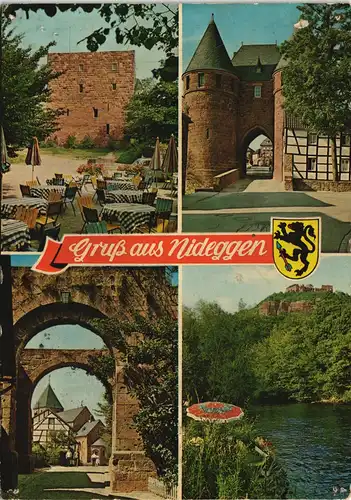 Ansichtskarte Nideggen (Eifel) 4 Bild: Burg, Restaurant 1971