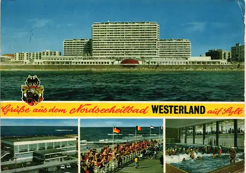 Ansichtskarte Westerland-Sylt Mehrbildkarte mit 4 Foto-Ansichten 1975