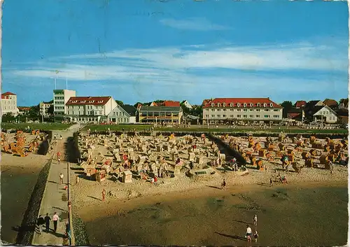 Ansichtskarte Duhnen-Cuxhaven Strand mit Hotels 1969