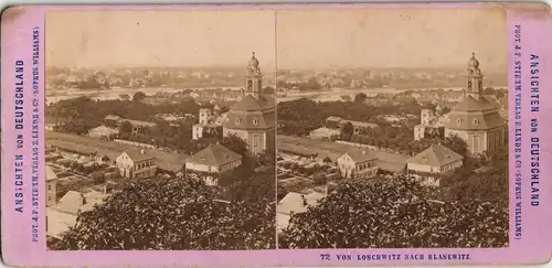 Loschwitz-Dresden Kabinettfoto -  Loschwitz nach Blasewitz 1886 3D/Stereoskopie