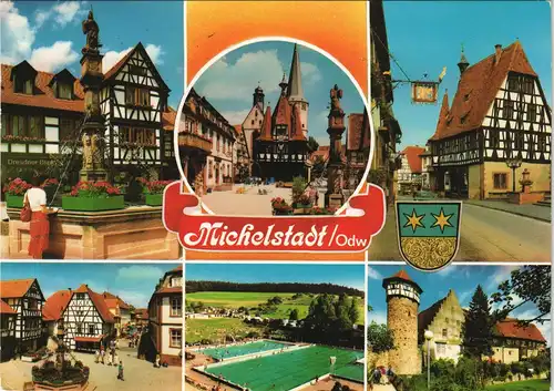 Ansichtskarte Michelstadt Mehrbildkarte aus dem "Herz des Odenwaldes" 1984