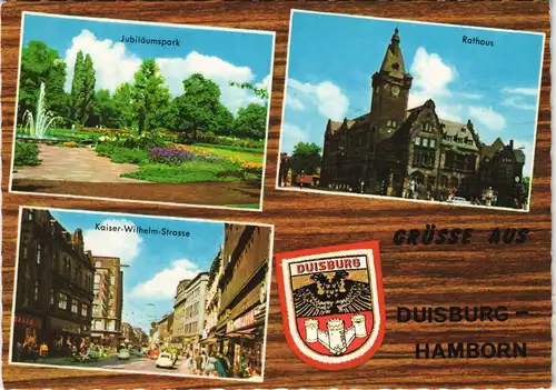 Hamborn-Duisburg Mehrbildkarte Kaiser-Wilhelm-Str., Jubiläumspark, Rathaus 1970
