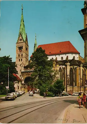 Ansichtskarte Augsburg Augsburger Dom Personen Autos ua. alter BMW 1970