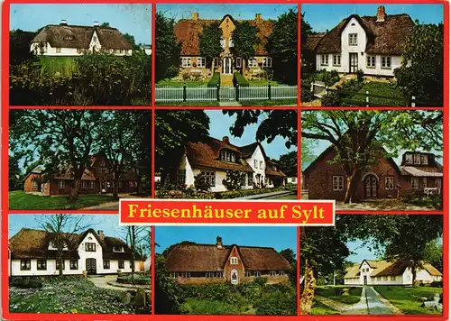 Ansichtskarte Sylt Mehrbildkarte mit typischen Insel-Häusern 1988