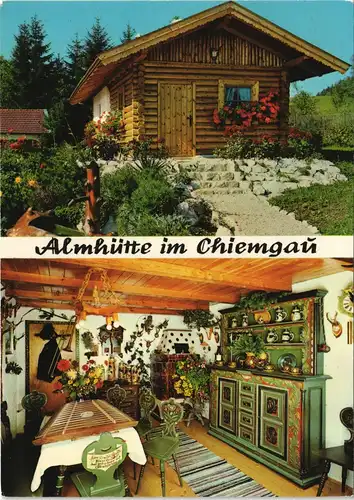 Ansichtskarte Aschau im Chiemgau Almhütte - Gaststube 1962